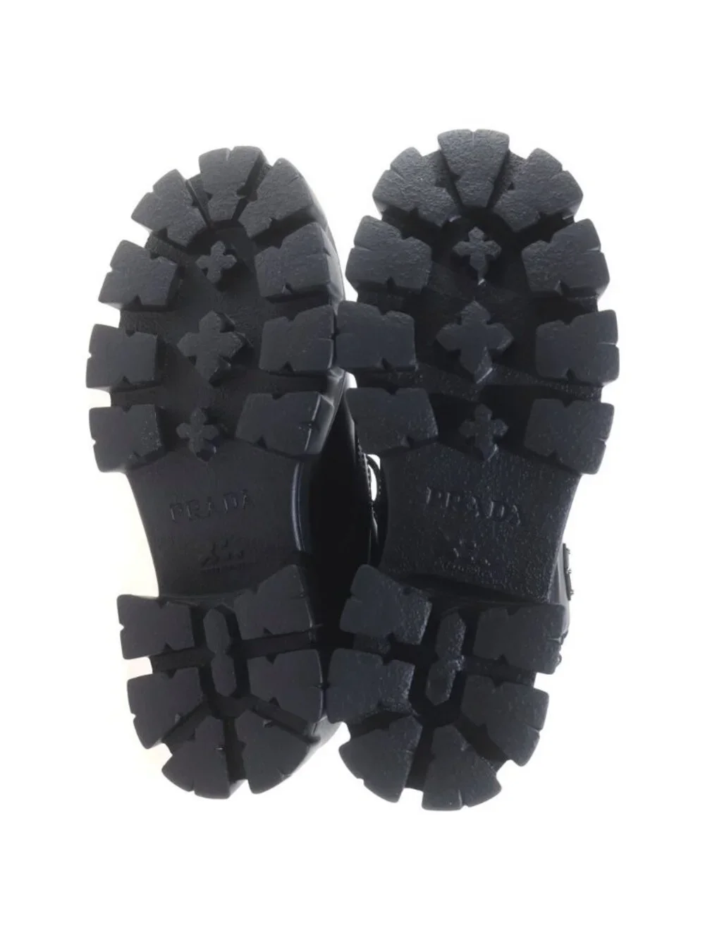 Prada Leather Short Boots with Monolith Pouch Shoes Re-Nylon Triangle Logo Black